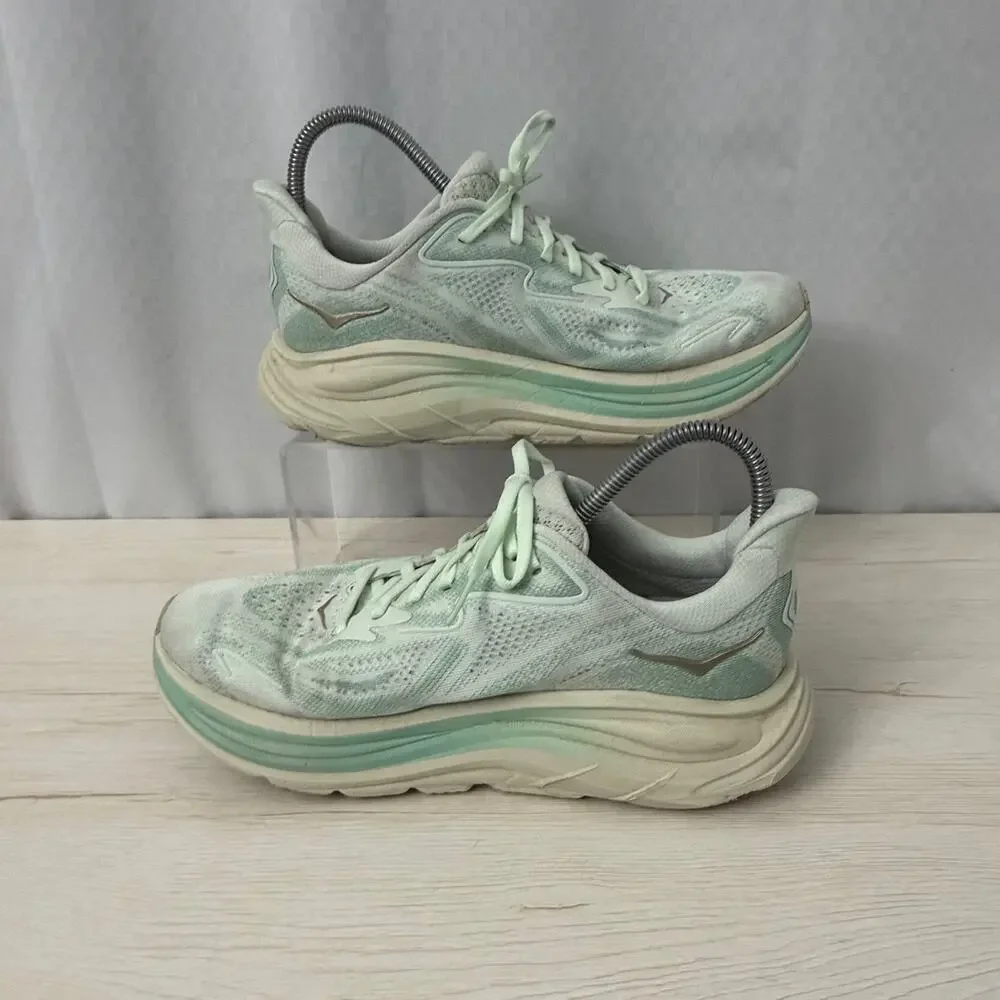 Hoka One One Clifton 10 Shoes Womens Size 9 B Running Sea Glass Jadeite Green